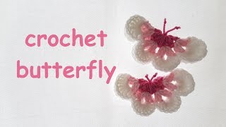 crochet butterfly easy tutorial [upl. by Ytram]