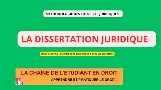 Le Droit dans lorganisation de la vie en sociétédissertation juridique [upl. by Reneta]