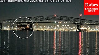 New Video Shows Moment When Cargo Ship Hits Baltimores Francis Scott Key Bridge And It Collapses [upl. by Risteau509]