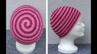 Crochet Spiral Hat  Beanie  two colored  Part 1 [upl. by Sulrac]