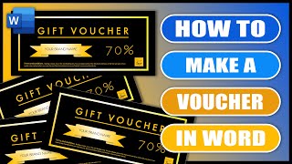 How to Make a VOUCHER in WORD  Create a Gift Voucher [upl. by Marola]