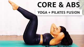 Fusion Yoga Pilates Workout Building Core amp Abs Strength Burn Calories amp Shred Fat [upl. by Hairas]