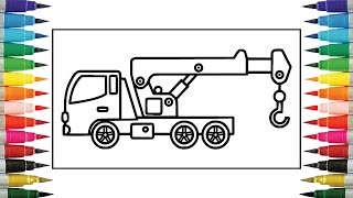 Coloring Pages for Kids  Easy Crane Drawing and Colouring  Chunnu Munnu Kids World [upl. by Thomasin607]