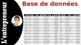 Faire une base de données sur Excel [upl. by Norak380]