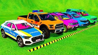 DACIA VOLSKWAGEN AUDI POLICE CARS and MERCEDES FORD AMBULANCE EMERGENCY TRANSPORT  FS22 [upl. by Nosam734]