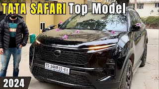 Tata Safari 2024 top model  Accomplished plus dark  Black Colour  Interior  Latest Cars Review [upl. by Kristofer212]