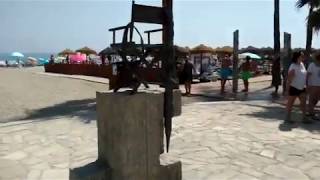 NERJA SPAIN AUGUST 2018 A walk on playa burriana beach [upl. by Ellerehs750]