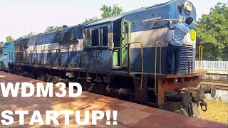 Starting a WDM3D locomotiveIndian Railways [upl. by Steinway389]