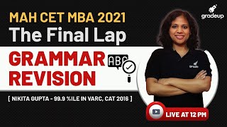 MAHCET Grammar Revision  MAH CET MBA 2021 The Final Lap  VARC  Nikita Gupta  Gradeup [upl. by Gupta]