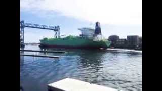 Ocean going tanker leaving Portsmouth NH harbor [upl. by Nnaed]