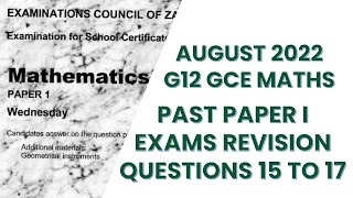 2022 GCE MATHEMATICS P1 SOLUTIONS Part 4 [upl. by Aicatsue]