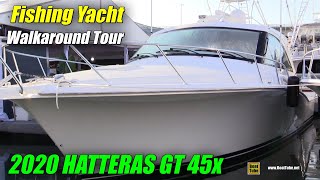 2020 Hatteras GT 45x Fishing Yacht  Walkaround Tour  2020 Miami Yacht Show [upl. by Wickham]