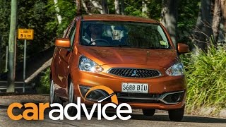 2016 Mitsubishi Mirage ES review  quick walkaround  CarAdvice [upl. by Plusch]