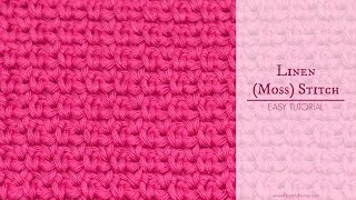 How To Crochet The Linen Moss Stitch  Easy Tutorial by Hopeful Honey [upl. by Anaderol130]