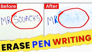 How to Erase Pen Writing on Paper at Home  Pen Writing Remover [upl. by Yelik]