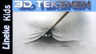 3D tekening Hoe teken je een SPOOKJE in stappen voor beginners [upl. by Eniffit]