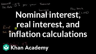 Nominal interest real interest and inflation calculations  AP Macroeconomics  Khan Academy [upl. by Eegnat]