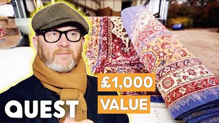 Drew Restores A Timeless Turkish Rug Worth £1000  Salvage Hunters [upl. by Merna]