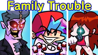 Friday Night Funkin Family Trouble Triple Trouble but FNF Casts Sing it FNF Mod BF GF Dad Pico [upl. by Pihc364]