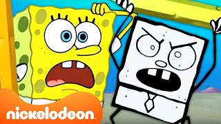 SpongeBob Draws An EVIL SpongeBob ✏️  SpongeBob SquarePants  Nickelodeon UK [upl. by Camille]