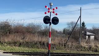 Strzegom ul Armii Krajowej przejazd kolejowy railway crossing 4K [upl. by Ardnohsal564]