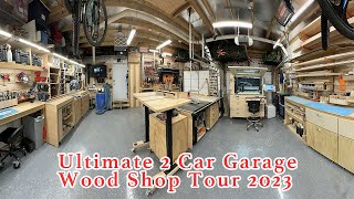 Epic 2 Car Garage Wood Shop Tour [upl. by Haidej112]