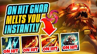 THIS ON HIT GNAR BUILD INSTANTLY MELTS YOU Season 14 Gnar Gameplay League of Legends [upl. by Higinbotham]