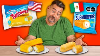 Can Mexican Dads Taste The Difference Mexican Vs American Snacks Part 2 [upl. by Barabbas940]