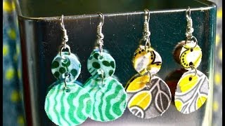 DIY Fabric Dangle Earrings [upl. by Ibbie]