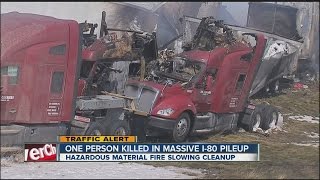 1 killed in massive I80 pileup in Wyoming [upl. by Ardnas]