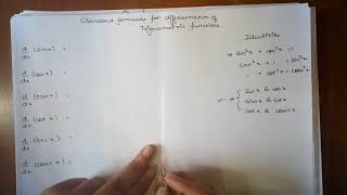 Differentiation of trigonometric functions [upl. by Nylhsoj]