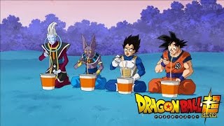 Dragon Ball Super  Whis Beerus Vegeta and Goku eat Ramen [upl. by Meurer145]