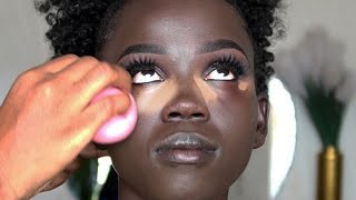 HOW TO DO FULL FACE MAKEUP ON VERY DARK SKIN  EBONY SKIN [upl. by Ez109]