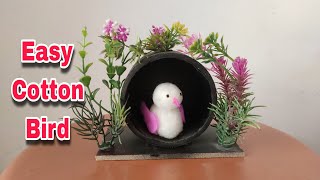 Cotton Bird Craft Easy and Fun Project for All Ages [upl. by Milt]