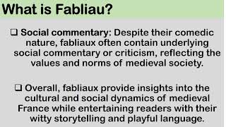 What is Fabliau [upl. by Ekralc]