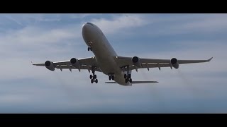 Lufthansa Airbus A340300 Go Around at FKB  Training Session  HD [upl. by Georgetta418]