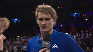 On Court Interview Zverev v Raonic Day 3 September 22 2019 [upl. by Dirraj]