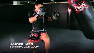 MUAY THAI 5 Muay Thai Spinning Elbow Combinations  Evolve University [upl. by Kimble]