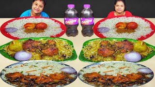 CHICKEN MANCHURIAN EGG CURRY FRIED RICE CHICKEN BIRYANI EATING CHALLENGE  food family amp more [upl. by Anytsirk172]