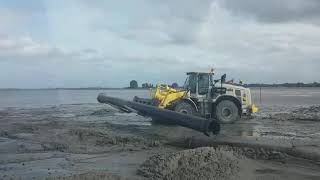 Cat 966MXE Boskalis pipeline connection dredging [upl. by Iruy462]