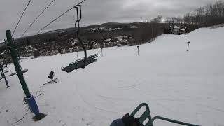 Superbowl Riblet Quad Chairlift at Boyne Mountain [upl. by Ahsaeyt]