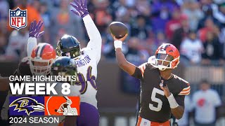 Baltimore Ravens vs Cleveland Browns  2024 Week 8 Game Highlights [upl. by Etteuqram9]