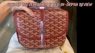 GOYARD BELVEDERE PM II RED INDEPTH REVIEW [upl. by Afirahs]