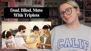 Reacting to LARRAY DEAF BLIND MUTE WITH TRIPLETS [upl. by Letta]