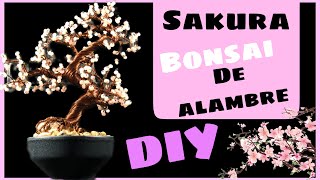 como hacer un ARBOL BONSAI DE ALAMBRE SAKURA  cerezo japones  timelapse  bonsai wire tree [upl. by Slack]