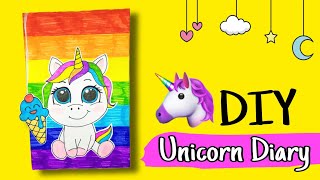 How to make unicorn diary at home with paper  unicorn diary with paper [upl. by Artemisa622]