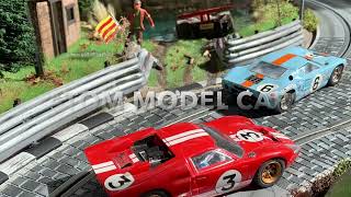 Slot car track layout Scalextric gt40 racing [upl. by Chariot]