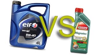 Elf Evolution 5w40 NF 900 vs Castrol Magnatec 5w40 cold test [upl. by Susejedesoj]