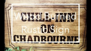 DIY Wood Burned Rustic Sign Using Wood Burning Tool [upl. by Lapham]