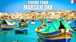 Exploring Marsaxlokks Harbour  Fishing Village  Marsaxlokk Malta  AzzaVlogs [upl. by Constantina]